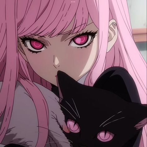 Pink Hair Pfp Anime, Pink Pfp Anime, Dark Pink Pfp Anime, Pfp Pink Hair Anime, Pink Hair Anime Icon, Black Pink Hair Anime, Black And Pink Pfp, Anime Pink Hair Icon, Pink And Black Anime Aesthetic