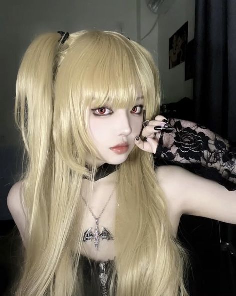 Misa Deathnote Cosplay, Deathnote Misa Cosplay, Misa Misa Cosplay, Misa Amane Makeup, Pp Couple Lucu, Misa Cosplay, Easy Anime Cosplay, 2000s Makeup Looks, Misa Amane Cosplay