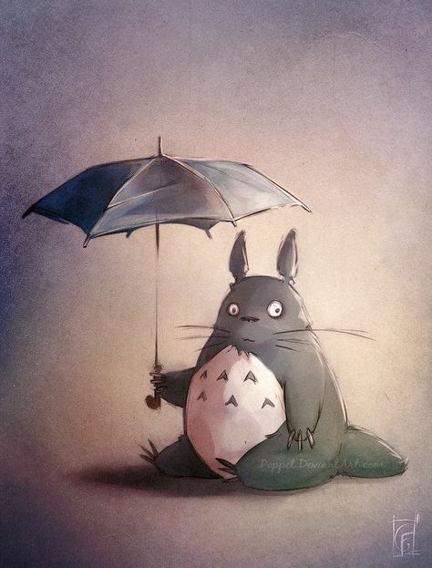 My Neighbor Totoro Art, Neighbour Totoro, Studio Ghibli Fanart, Studio Ghibli Background, Animal Portraits Art, Studio Ghibli Movies, Studio Ghibli Art, Spirited Art, Ghibli Art