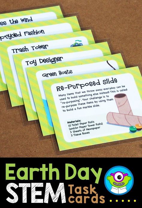 Earth day stem task cards Earth Day Stem Activities, Earth Day Stem, Stem Task Cards, Stem Activities Middle School, Earth Day Activities For Kids, Process Poster, Halloween Stem Activities, Holiday Stem, Stem Activities Preschool