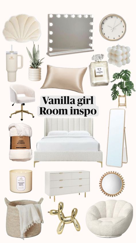 #roominspo #vanillagirl #beigeroom #cuteroom Vanilla Girl Room, Comfy Room Ideas, Classy Rooms, Girl Apartment Decor, Girl Room Inspiration, Dream Bedroom Inspiration, Easy Room Decor, White Room Decor, Luxury Room Bedroom