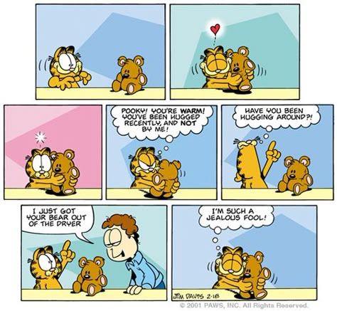 There's no doubt about it...Garfield loves his teddy bear!  Want to see more comic strips with Pooky...search using the keyword "pooky" in the Garfield Collectibles store: http://garfieldcollectibles.com/collections/garfield-comic-strips/products/daily-comic-strip-giclee Love Comic Strip, Garfield Collectibles, Garfield Comics Strip, Garfield Strip, Comic Strip Newspaper, Garfield Comics Funny, Garfield And Pooky Bear, Garfield Pooky, Pooky Garfield