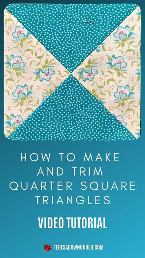 Triangle Quilt Block, Half Square Triangles Tutorial, Quarter Square Triangles, Triangle Quilt Tutorials, Half Square Triangle Quilts Pattern, Triangle Quilt Pattern, Quilting 101, Tie Quilt, Half Square Triangle Quilts