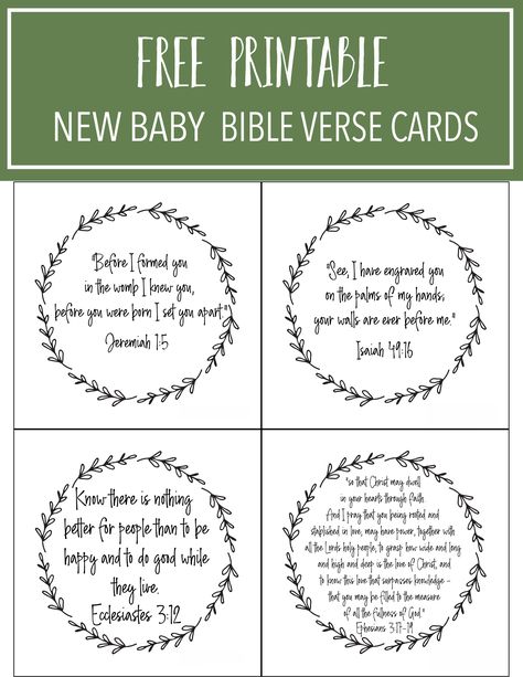 12 Newborn Bible Verse Memory Cards Printable #newbabybibleverses #bibleversecards #printablebibleverse Baby Dedication Verses, Baptism Quotes, Dedication Quotes, Baby Bible Verses, Prayer Cards Printable, Christian Baby Shower, Baby Gift Tags, Baby Bible, Baby Shower Bunting