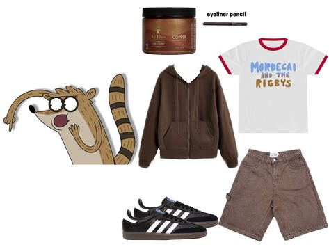 Rigby Costume Girl, Rigby Halloween Costume, Rigby Regular Show Cosplay, Rigby Regular Show Costume, Mordecai And Margaret Costume, Regular Show Halloween Costumes, Mordecai And Rigby Cosplay, Mordecai And Rigby Halloween Costume, Mordecai And Rigby Costumes