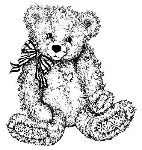 Teddy Bear Coloring Page With Bow....Ahhh.. Cutie! Teddy Bear Coloring Pages, Forever Friends Bear, Bear Coloring Pages, Bear Quilts, Teddy Bear Doll, Teddy Bear Picnic, Teddy Bear Baby Shower, Bear Art, Flower Doodles