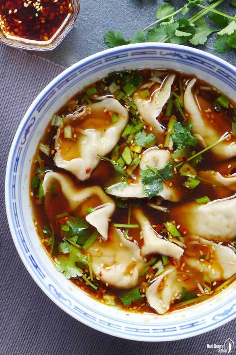 From northern specialities to Cantonese dim sum classics, this collection of tried and tested recipes showcases the most popular varieties of Chinese dumplings. #redhousespice Hot Sour Soup, Fluffy Dumplings, Beef Dumplings, Dumpling Sauce, Dumpling Soup, Chinese Dumplings, Hot And Sour Soup, Dumplings For Soup, Dumplings Recipe