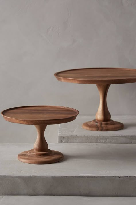 things — herr haus Wooden Cake Stands, Wood Cake Stand, Cake Pedestal, Magnolia Wedding, Wood Cake, Lathe Projects, Wooden Cake, Wood Turning Projects, Deco Boheme