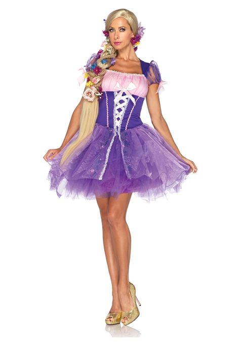 Rapunzel Halloween Costume Available on TrendyHalloween.com  #Disney #Tangled #Rapunzel #Hair #Disneyland #Princess Rapunzel Costume Adult, Rapunzel Fancy Dress, Peasant Dress Costume, Rapunzel Halloween Costume, Disney Princess Halloween Costumes, Leg Avenue Costumes, Rapunzel Princess, Cosplay Disney, Rapunzel Cosplay