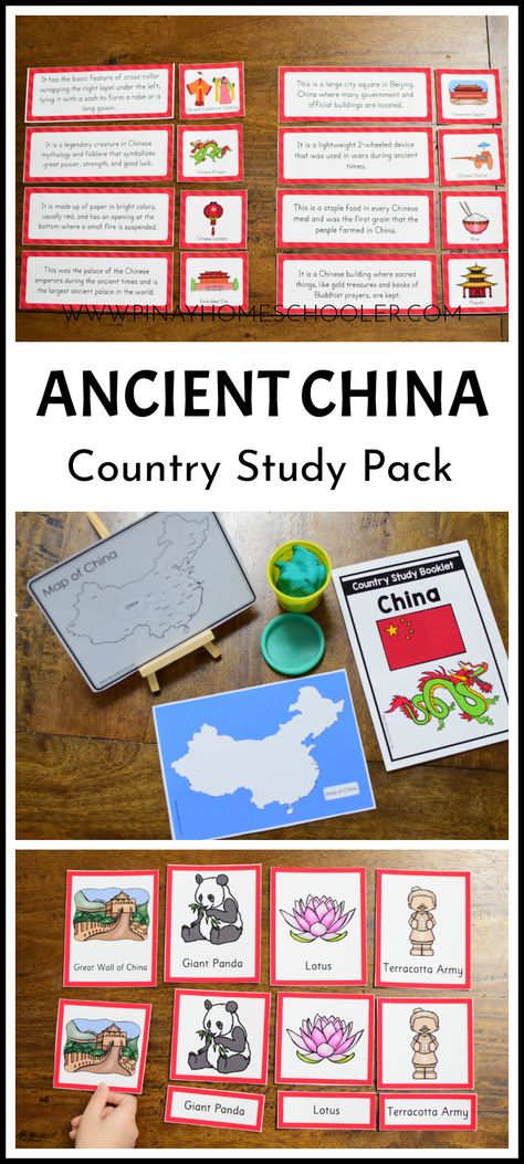 Learning about CHINA? Here's a Montessori Inspired country study resource which is perfect for you! It contains 3 differentiated reading materials (all about China) suited for primary, lower elementary, and kindergarten. Just use which one is suited for your needs. China Activities For Kids, Ancient China Activities, Ish Activities, China For Kids, Montessori Culture, Study Pack, All About China, China Country, Class Crafts