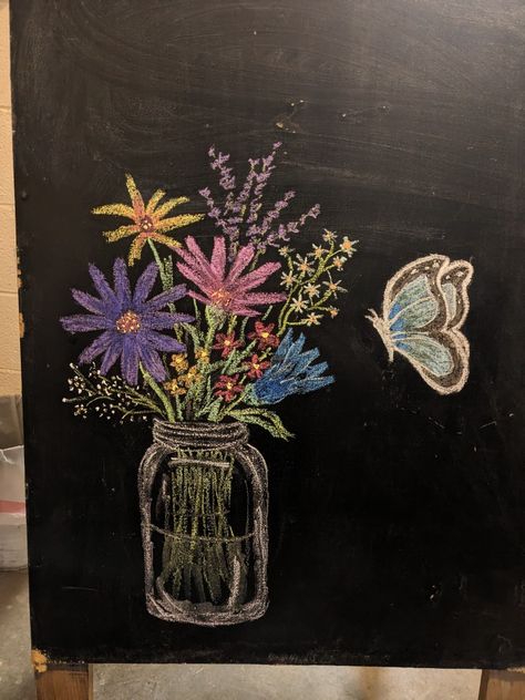 Garden Chalkboard Ideas, Wildflower Chalkboard Art, Inspirational Chalkboard Art, Summer Chalk Art Chalkboard Ideas, Chalk Wall Drawings, Chalkboard Designs Easy, May Chalkboard Ideas, May Chalkboard Calendar, Bee Chalkboard Art