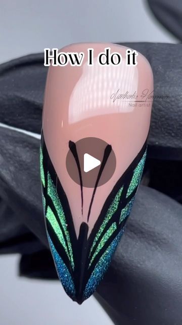 How To Draw Nail Art, Nail Art Hacks Diy Tutorials, Nail Designs Videos, How To Butterfly Nail Art, Butterfly On Nails Step By Step, Cat Eye Nails Tutorial Videos, Butterfly Drawing Nail Art, Butterfly Tutorial Nails, Cateyes Nails Design