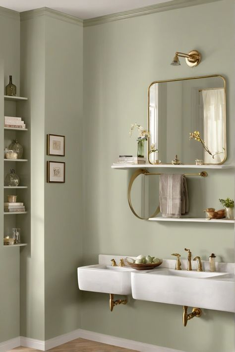 Can I Experience Behr's Broadway Brilliance? Sage Green’s New Stage Unveiled [2024] #Ad #homedecor #homedesign #fixhome #Painthome #interiorarchitecture Sage Restroom, Sage Brush Behr Paint, Bitter Sage Behr, Bitter Sage Behr Paint, Behr Sage Green Paint Colors, Behr Bitter Sage, Behr Green Paints, Sage Green Bathroom Walls, Behr Sage Green Paint