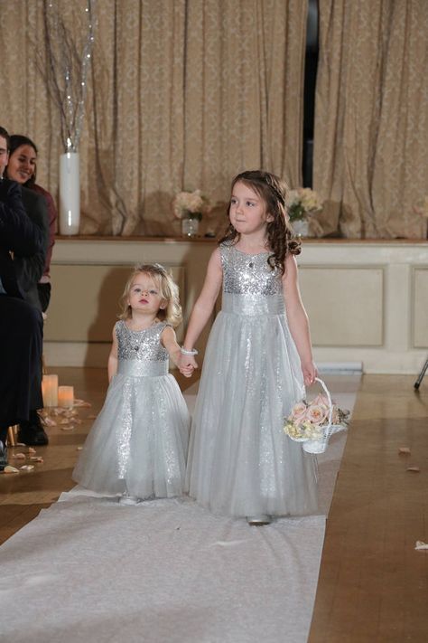 This will be bella and Charlotte! The Great Gatsby Silver Sequins Light Gray Tulle by autoalive, $47.99 Silver Flower Girl Dress, Wedding Floor, Sequin Flower Girl Dress, Kids Pageant, Long Flower Girl Dresses, Cheap Flower Girl Dresses, Flower Girls Dresses, Infant Flower Girl Dress