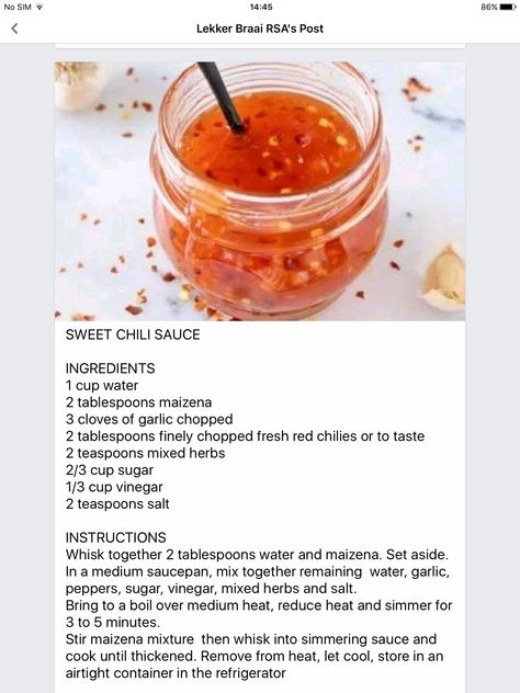 How To Make Sweet Chilli Sauce, Sweet And Chili Sauce, Homemade Sweet Chilli Sauce Recipe, Homemade Sweet Chili Sauce Easy, Sweet Chilli Recipe, Chilli Sauce Recipe Homemade, Sweet Chili Recipe, Chilly Sauce, Sweet Chilli Sauce Recipe