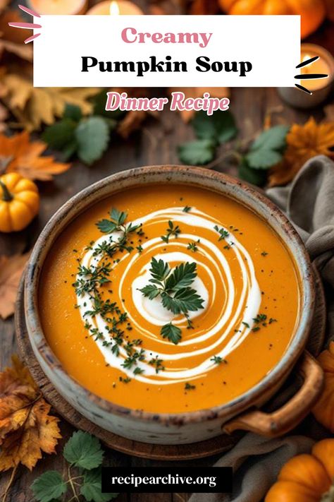 Creamy Pumpkin Soup Savory Pumpkin Soup Recipe, Fresh Pumpkin Recipes Desserts, Soup In A Pumpkin, Pumpkin Cream Soup, Soup With Pumpkin, Fresh Pumpkin Recipes, Cream Of Pumpkin Soup, Creamy Pumpkin Soup, Fresh Pumpkin