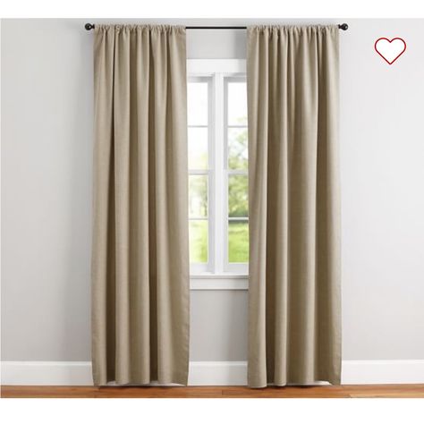 Custom Emery Linen Blackout Curtain - Oatmeal 100x114 New In Package. One Panel New In Package As Part Of Our Best-Selling Curtain Collection, There Are So Many Reasons To Love The Emery Linen/Cotton Rod Pocket Blackout Curtain. With A Soft, Luxurious Drape, It Brings Both Casual Warmth And Refined Style To The Room. The Weave Of The Natural Yarn-Dyed Fibers Creates Dimensional Highs And Lows For Added Depth, While A Blackout Lining Provides Maximum Light Control. Choose The Length And Width You Bedroom Curtains With Blinds, Tan Curtains, Pottery Barn Curtains, Blackout Curtains Bedroom, Linen Blackout Curtains, Flax Fiber, Curtain Length, Williams Sonoma Home, Small Windows