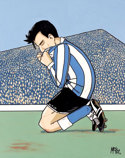 Wednesday 'till I die (That's  what it should mean to wear the shirt.)  Image by Pete McKee  #swfc #wtid #wawaw #uto Pete Mckee Art, Ed Mcguinness Art, Art Of Defending Football, Mike Perry Illustration, Sheffield Wednesday Wallpaper, Pete Hawley Illustration, Pete Mckee, The Inevitable Defeat Of Mister And Pete, Owl Feather Tattoos