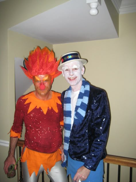 Halloween Heat Miser and Snow Miser Heat Miser And Snow Miser Costume, Snow Miser Costume, Heat Miser Snow Miser, Heat Miser And Snow Miser, Jack Frost Costume, Claymation Christmas, Redhead Costume, Christmas Movie Characters, Snow Miser