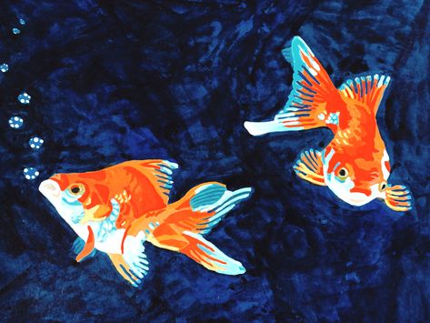 Painted Goldfish, Goldfish Illustration, Goldfish Aesthetic, Goldfish Painting, Goldfish Art Illustrations, Goldfish Drawing, Goldfish Wallpaper, Goldfish Art, Sweet Drawings