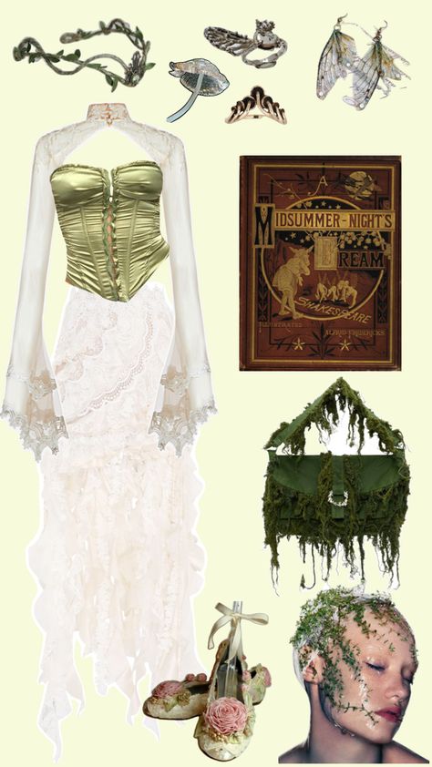 Outfit for reading Shakespeare midsummer night dream Forestcore Outfit, Medieval Skirt, Fairycore Aesthetic Outfits, Shakespeare Midsummer Night's Dream, Mushrooms Forest, Goblincore Fairycore, Reading Shakespeare, Skirt Corset, Forest Nymph