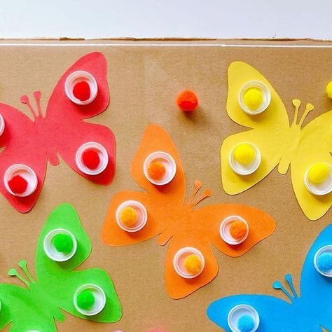 Colour Matching Activities, Butterfly Preschool, Butterfly Colour, Butterfly Games, Colourful Butterfly, Butterflies Activities, Matching Activities, Butterfly Project, Diy Preschool