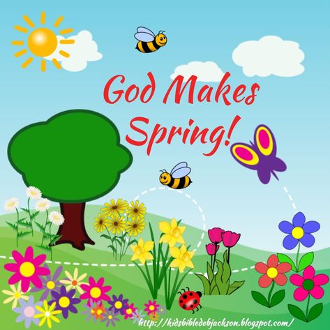 Bible Fun For Kids: God Makes Spring for Preschool Spring For Preschool, Ladybug Template, Bible Preschool, Spring Bible Verses, Spring Lesson Plans, Toddler Sunday School, Toddler Bible, Spiritual Lessons, Spring Lessons