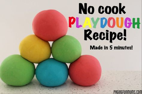 No Cook Playdough, Cooked Playdough, Diy Playdough, Playdough Recipe, No Cook, Homemade Playdough, Three Daughters, Toddler Fun, Play Dough