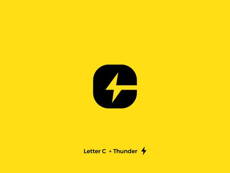 Thunder Letter C by Insigniada - Branding Agency on Dribbble C Typography Logo, Lightning Logo Design Ideas, C Logo Design Letter, Electrical Logo Design, Power Logo Design, C Typography, Electric Branding, Letter C Logo Design, Electrical Logo