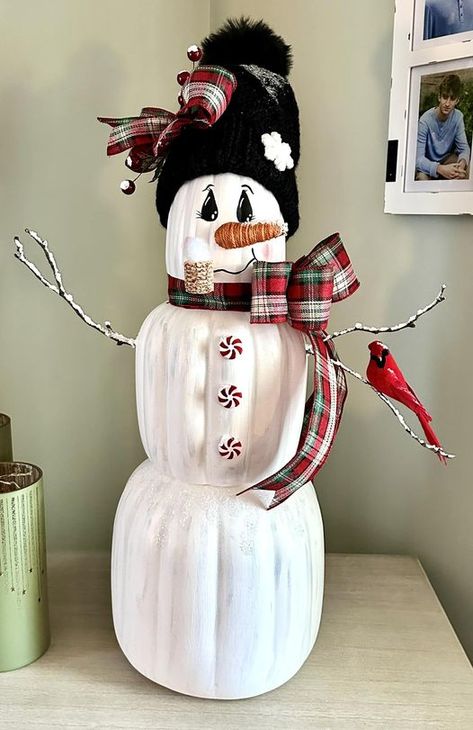 Stacked Pumpkin Snowman, Dollar Tree Stackable Snowman, Stackable Pumpkins, Stacking Pumpkins, Dollar Tree Snowman, Pumpkin Snowmen, Pumpkin Wreath Diy, Dollar Tree Pumpkins, Diy Snowman