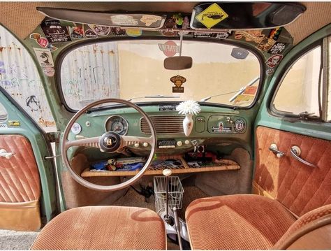 Vw Beetle Aesthetic Interior, Volkswagen Interior Aesthetic, Volkswagen Bug Interior, Beetle Car Aesthetic Interior, Volkswagen Beetle Aesthetic Interior, Bug Car Aesthetic, Vw Beetle Aesthetic, Volkswagen Beetle Decor, Volkswagen Beetle Aesthetic