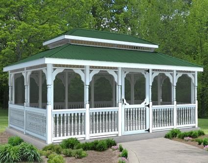 Rectangular Gazebo, Como Plantar Pitaya, Gazebo Curtains, Pergola Decorations, Screened Gazebo, Sun Rooms, Garden Gazebo, Tree Line, Exterior Siding