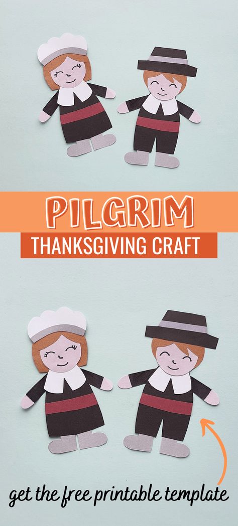 Pilgrims Crafts For Toddlers, Pilgrim Crafts Preschool, Pilgrim Crafts For Kids, Pilgrims Preschool, Free Printable Letters From Santa, Thanksgiving Sunday School Lesson, Fun Thanksgiving Ideas, Christian Thanksgiving Crafts, Thanksgiving Stem Activities