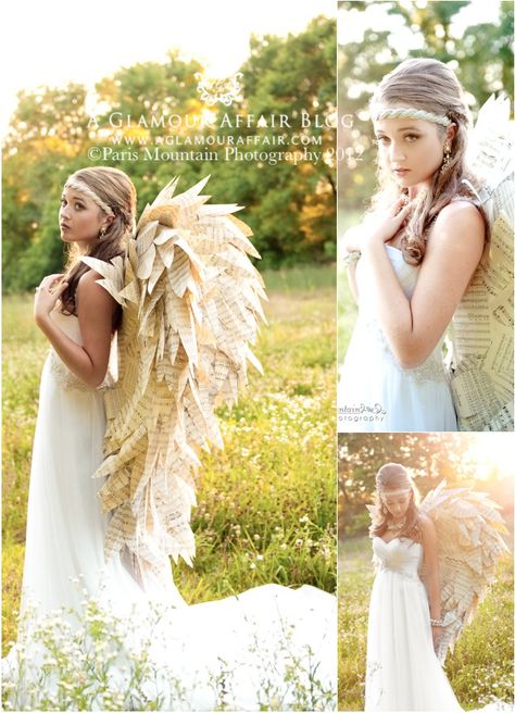 Love these wings BUT there are no instructions on how-to :( I bet someone out there knows how??! paper wings at A Glamour Affair Paper Angel Wings, Carnaval Make-up, Obličejové Masky, Paper Angel, Halloween Props Diy, Diy Kost�üm, Hallowen Costume, Holloween Costume, Angel Costume