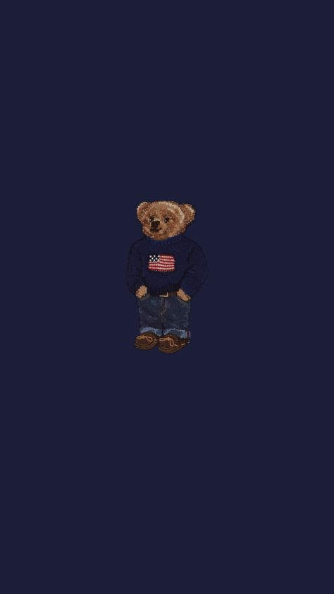 Polo Bear Ralph Lauren, American Flag Wallpaper, Polo Bear, Bear Wallpaper, Pretty Wallpapers, American Flag, Did You Know, Iphone Wallpaper, Ralph Lauren