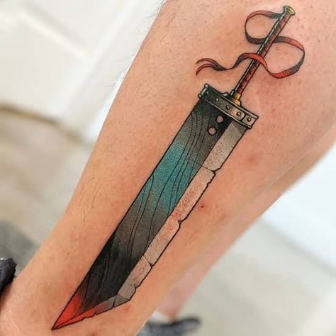 7 Tattoo Ideas, Ff7 Tattoo, Ankle Band Tattoo, Final Fantasy Tattoo, 7 Tattoo, Tattoo Process, Nerd Tattoo, Bear Tattoos, Fantasy Tattoos