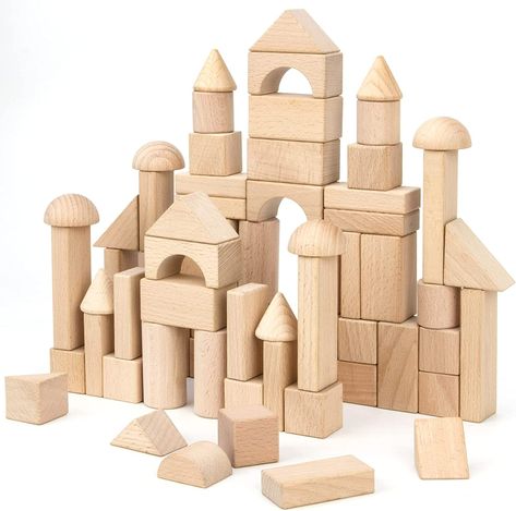 Wood Stacking, Wooden Blocks Toys, Blocks For Toddlers, Wooden Building, Wooden Building Blocks, Montessori Learning, Wood Building, Wooden Buildings, Stacking Blocks