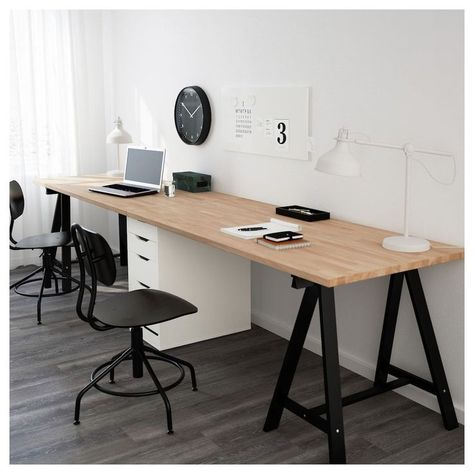 Ikea Home Office, Diy Office Desk, Cheap Office Furniture, Office Desk Designs, Ikea Office, Trendy Diy, Decor Ikea, Diy Office, Diy Bedroom