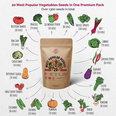 Amazon.com : 20 Vegetable Non-GMO Heirloom Seeds for Planting Vegetables and Fruits - Seed Packets in Home Survival Garden Seeds Variety Pack for Hydroponic and Outdoor Planting, Semillas de Vegetales Para Sembrar : Patio, Lawn & Garden Home Survival, Survival Garden, Stuffed Anaheim Peppers, Beefsteak Tomato, Sweet Watermelon, Starting Seeds Indoors, Survival Gardening, Pickling Cucumbers, Vegetable Seeds