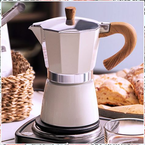 Coffee Pot, Moka Pot Italian Coffee Maker 6 cup/10 OZ Stovetop Espresso Maker for Gas or Electric Ceramic Stovetop Camping Ma Cuban Coffee Maker, Café Cubano, Moka Pot Espresso, Moka Pot Coffee, Italian Coffee Maker, Cuban Coffee, Café Mocha, Italian Espresso, Mocha Coffee