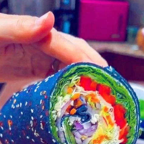 Raw Food Romance on Instagram: "Blue Wraps! These I’m calling Cozmic Galaxy Wraps 💙🌀 To make them I used Terrasoul Blue Spirulina powder (DM if you want a link) to make these and they look so fun! All I did was add 2 tsp of the powder to one batch of the Everything but the Bagel wrap. It’s the perfect blue. The blue pigment is antioxidant and anti-inflammatory. The effects of phycocyanin can lessen the oxidative stress response of neurons, reduce inflammation and regulate immunity. Phycocyanins are blue in color which results from their absorption of red-orange wavelengths of light. Our raw wraps are vegan, gluten free, oil free, low fat, high fiber, high variety, gut healthy, delicious, easy to make, fun and great for travel, work, school or just because! You can find 34 wrap recipes Raw Food Romance Wrap, Savory Lunch, Raw Wraps, Everything But The Bagel, Blue Spirulina, Spirulina Powder, Vegan Kids, Blue Pigment, Perfect Blue