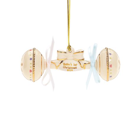 Lenox 2014 Baby's 1st Christmas Rattle Ornament $23 Lenox Christmas Ornaments, Lenox Ornaments, Lenox Christmas, Baby's 1st Christmas, Silhouette Christmas, Married Christmas, Baby First Christmas Ornament, Baby's First Christmas, Baby Ornaments