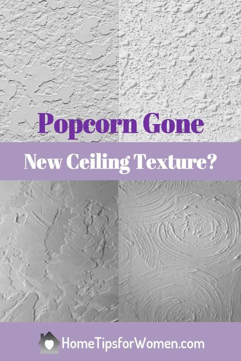 Builders love spraying ceilings with a popcorn ceiling texture. It's fast (spraying) and hides many imperfections in the drywall seams that would take lots of time to repair. Homeowners don't like popcorn ceilings, feeling it's old fashion and not very attractive so ... learn how to get rid of this unwanted ceiling texture. #popcorn ceiling, #popcorn ceiling repair, #popcorn ceiling removal, #popcorn ceiling cover up How To Get Rid Of Textured Ceiling, Retextured Ceiling, How To Get Rid Of Popcorn Ceiling, Popcorn Walls, Remove Textured Ceiling, Popcorn Ceiling Repair, Remove Popcorn Ceiling, Popcorn Ceiling Makeover, Ceiling Texture Types