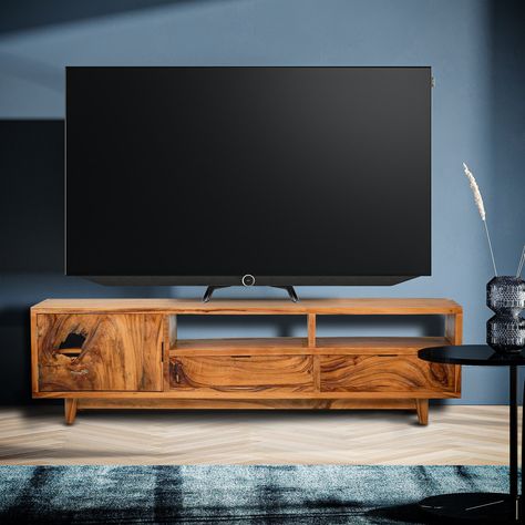 The Gerunda Live Edge Media Center showcases the handmade craftsmanship and quality materials we're know for! Buffet Dresser, Dresser Tv, Dresser Tv Stand, Warm Browns, Open Concept Floor Plans, Flat Panel Tv, Unique Centerpieces, Tv Stands And Entertainment Centers, Teak Furniture