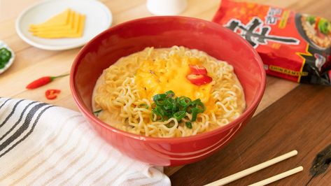 Shin Ramyun Recipes, Shin Ramyun, Macaroni And Cheese, The Way, Milk, Wheel, Ethnic Recipes, Macaroni Cheese