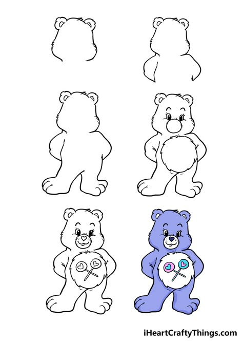 Drawing Care Bears, Easy Care Bear Drawing, Care Bears Sketch, Care Bare Drawing, Care Bear Drawing Step By Step, Carebear Drawings Easy, Care Bears Drawing Easy, How To Draw A Care Bear, How To Draw Care Bears