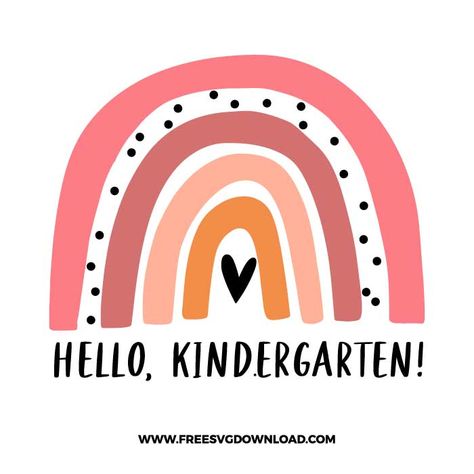 Wall Crafts, Kindergarten Svg, Hello Kindergarten, Rainbow Svg, Kindergarten Shirts, Silhouette Ideas, Svg Downloads, Free Svg Files, Classroom Setup