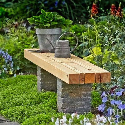 easy-does-it garden bench Diy Bench Outdoor Easy Cheap, Garden Diy Furniture, Diy Bank, Garden Bench Diy, Gravel Landscaping, Outdoor Garden Bench, Garden Benches, Bench Diy, Wood Chairs