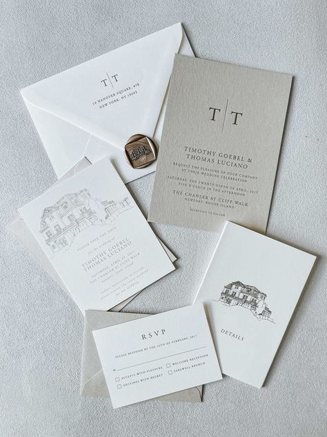 Classic Minimalist Wedding Invitation, Simple Timeless Wedding Invitations, Modern Timeless Wedding Invitation, Traditional Wedding Stationary, Classy Simple Wedding Invitations, Wedding Invites Simple Elegant, Wedding Invitations Neutral Colors, Beige Wedding Invites, Modern Formal Wedding Invitations