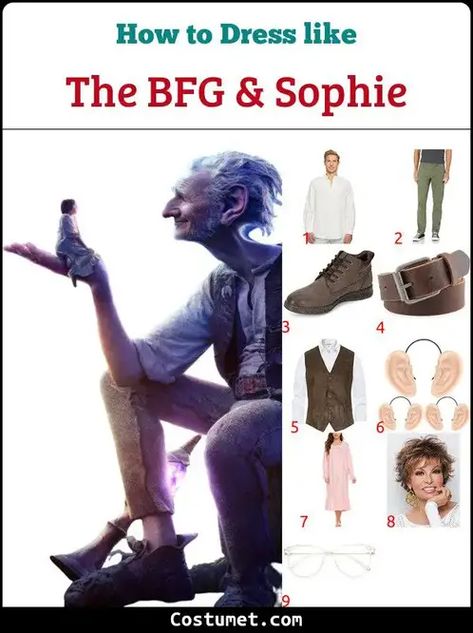 Sophie's Costume from The BFG for Cosplay & Halloween 2023 Sophie Bfg Costume, Bfg Costume, Sofia Costume, Brown Leather Vest, Cute Nightgowns, The Bfg, Brown Chukka Boots, Book Week Costume, Costume For Halloween